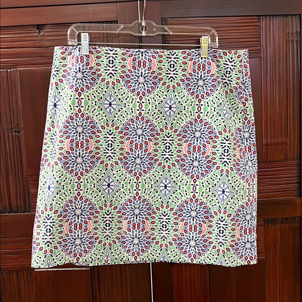 Talbots Multicolor A-Line Skirt, above the knee, cotton/canvas